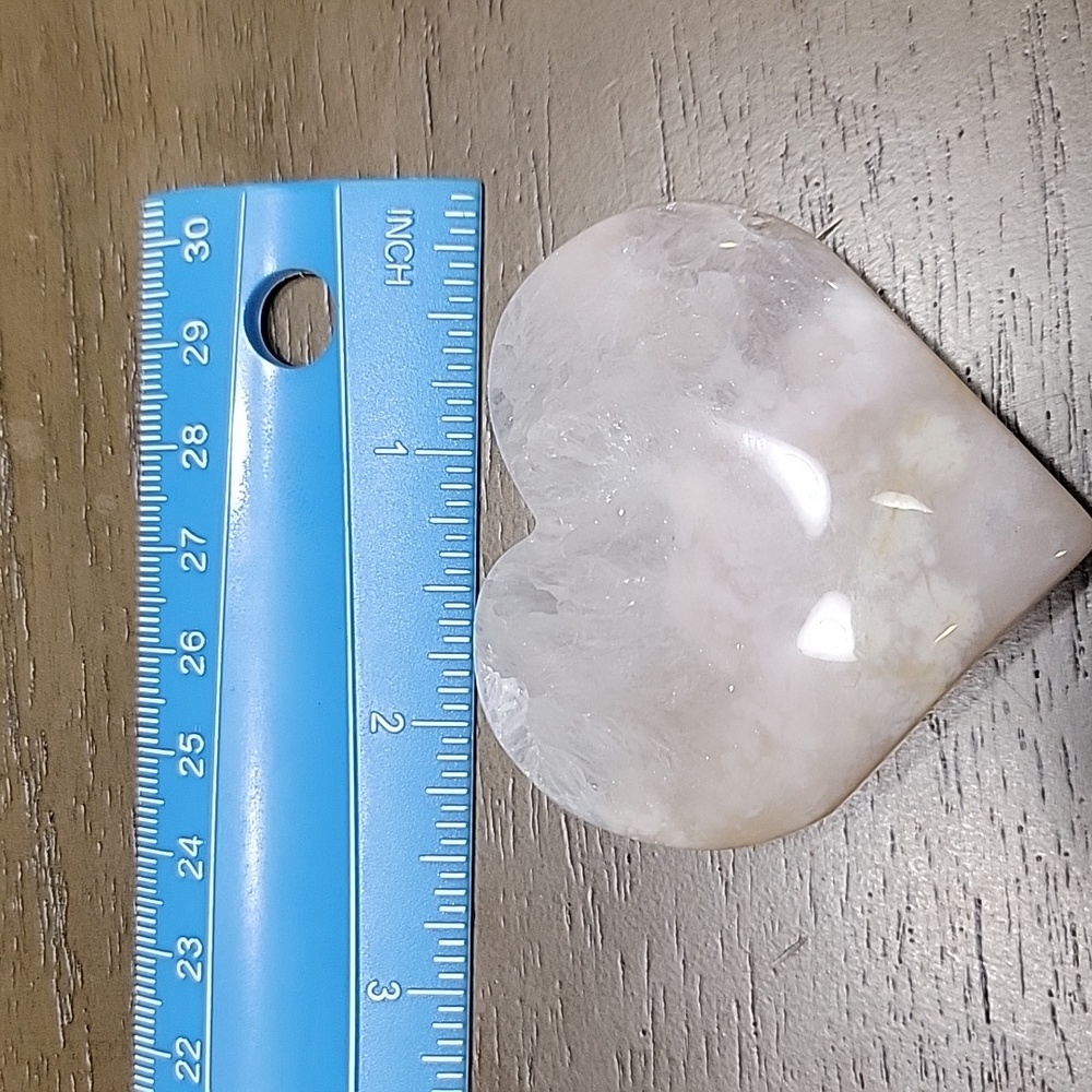 Flower Agate Crystal Heart - Picture 4 of 4